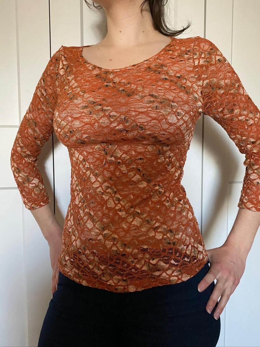 Vintage Y2K Lace Long Sleeve Top